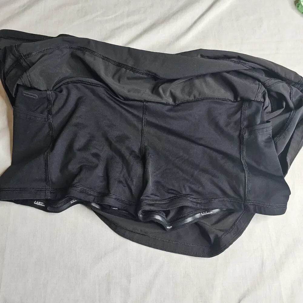 Lululemon Pace Rival Black Tennis Golf Pickleball Skort Skirt Size 8 Activewear - Picture 8 of 10
